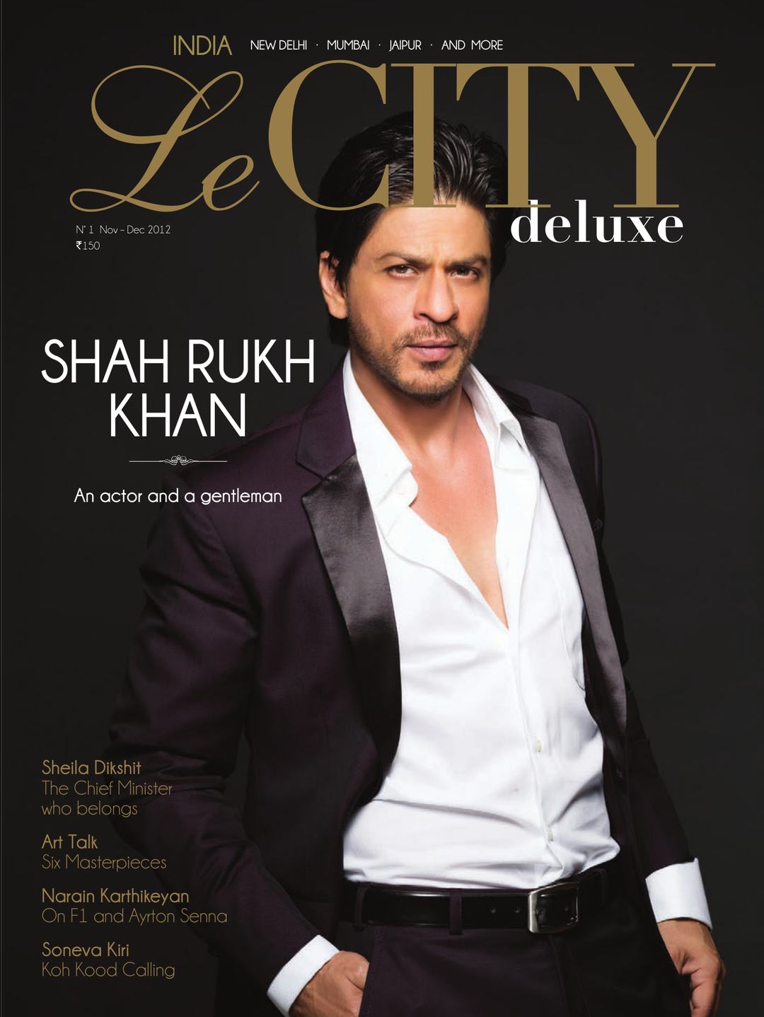 Le CITY deluxe India cover with Shah Rukh Khan, 2012.
