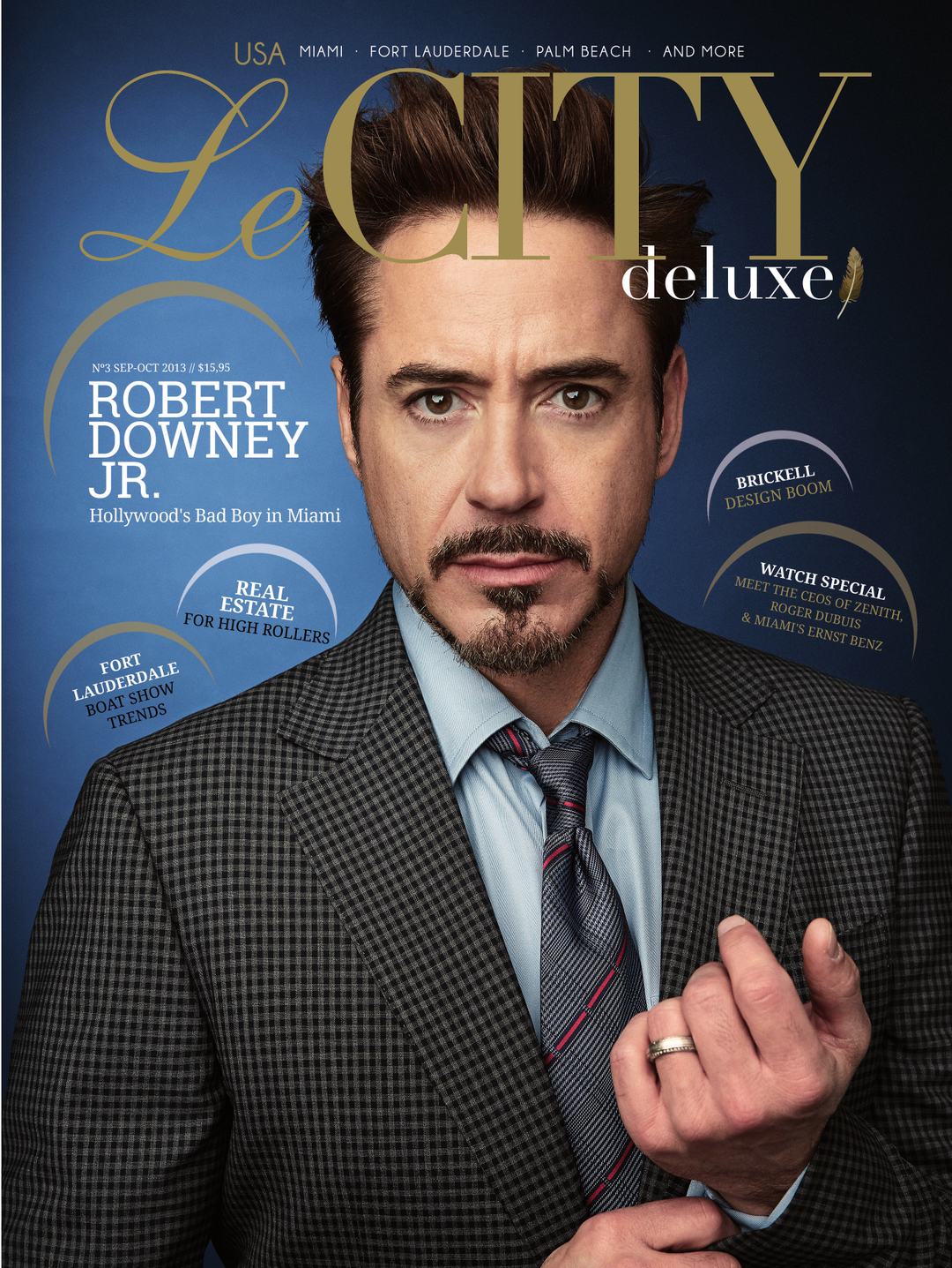 Le CITY deluxe USA cover with Robert Downey Jr., 2013.