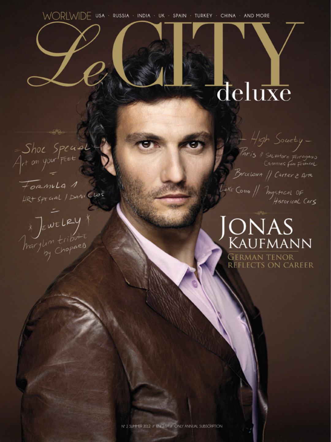 Le CITY deluxe Worldwide cover with Jonas Kaufmann, 2012.