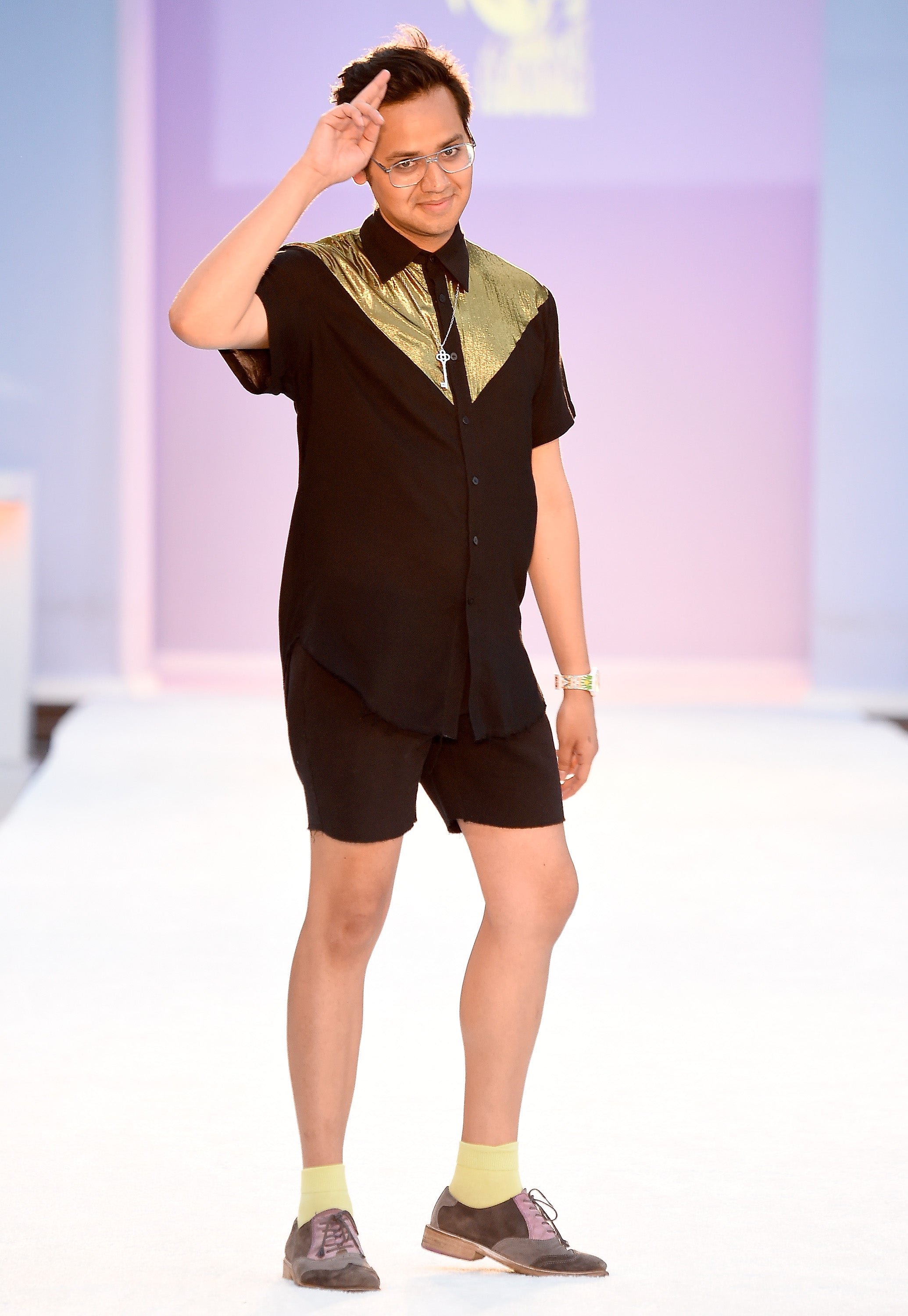 Filthy Haanz Creative Director Wilber Tellez walks the runway